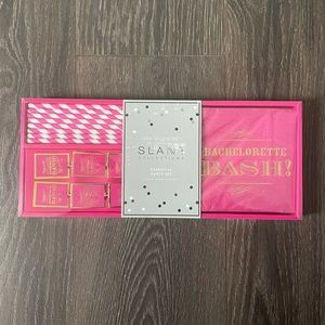 Bachelorette Party Kit Hot Pink White Gold Decorative Napkins Straws Party Picks
